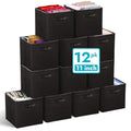 Reli. 11 Inch Cube Storage Bins (12 Pack) | Cube Organizer Bins | 11x11 Fabric Storage Boxes | Collapsible, Foldable Fabric Cubby Box (Square) | Bedroom, Office, Home Organization