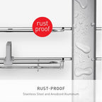 simplehuman Adjustable and Extendable Shower Caddy XL, Stainless Steel and Anodized Aluminum - style: Extra-Large