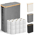 Odonata Large Toilet Paper Storage Basket with Lid, Slim Toilet Paper Organizer, Hold up to 20 Regular Rolls or 15 Mega Rolls. (Grey, 49L) - color: Grey