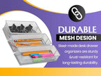 YBM HOME Silver Mesh Drawer Cabinet and or Shelf Organizer Bins, School Supply Holder Office Desktop Organizer Basket (1, 3x15x2 Inch) - size: 3x15x2 Inch