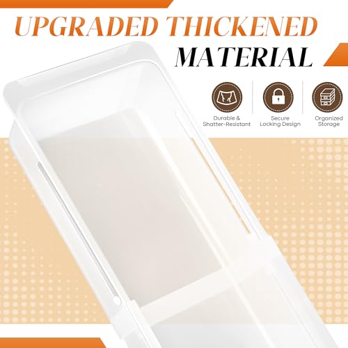 2 Pack Deep Drawer Organizer Bins, Adjustable Sliding Drawer Organizer Bin Expandable Tray for Kitchen Utensils, BBQ Tools, Towels, Durable Plastic Sliding for Easy Storage (12.4" to 18”) - size: 12.4" to 18”