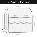 Bedside Caddy for Couch Remote Control Holder Recliner Armrest Organizer Non Slip Sofa Armchair Caddy with 6 Pocket Storage for Magazine, Tablet, Phone, iPad, Black