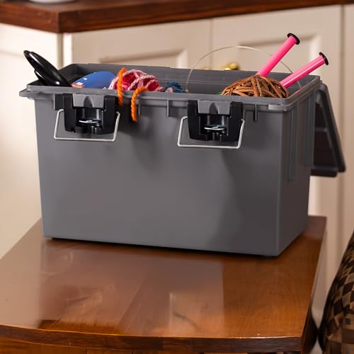 Sheffield 12766 XL Storage Bins With Lids, Mothers Day Gifts, Stackable Storage Bins, Mothers Day Gifts for Mom, Lockable Containers with Lids, Plastic Containers for Home, Classroom, and Dorm - color: Gray, size: XL 4-Pack