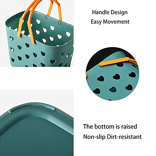 Anyoifax Portable Shower Caddy Tote Plastic Storage Basket with Handle Box Organizer Bin for Bathroom, Pantry, Kitchen, College Dorm, Garage - Blue - color: Blue, size: 1 Pack