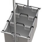 Simple Houseware 3 Bags Laundry Sorter with Extensible Clothes Hanging Rod - color: Silver