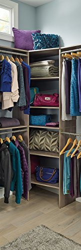 ClosetMaid SuiteSymphony Wood Corner Shelf Unit, 2 Shelves, Adjustable, Stacking, for Storage, Closet, Clothes, Shoes, Décor, Natural Gray - color: Natural Gray
