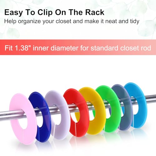 uxcell 10 Pcs Clothes Dividers,Round Closet Rack Dividers Clothing Rack Size Dividers Blank Labels Writable & Reusable for Hanging Clothes Sorting Size, Pink - color: Pink