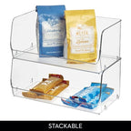 iDesign Wide Stackable Open-Front Storage Bin for Kitchen and Pantry, Clear, Made in USA - style: Pack of 1