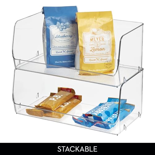 iDesign Stackable Open-Front Storage Bins for Kitchen and Pantry Organization - Set of 6 - Clear - style: Pack of 6