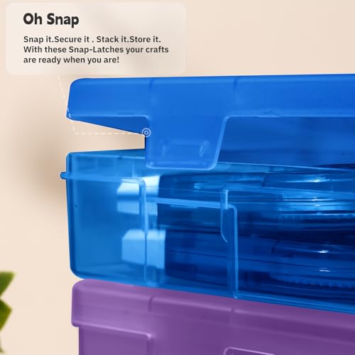 novelinks Plastic Small Storage Bins with Lids for Organizing, Mini Clear Storage Containers and Stackable Storage Box Organizer for Pencil Boxes, Task Boxes, Crayon Boxes (6 Pack Large -Color) - color: 6 Pack Large -Color