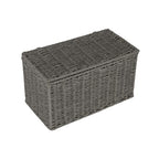 Household Essentials Small Handwoven Paper Rope Wicker Basket with Lid, Grey - color: Grey, size: Small (Pack of 1)
