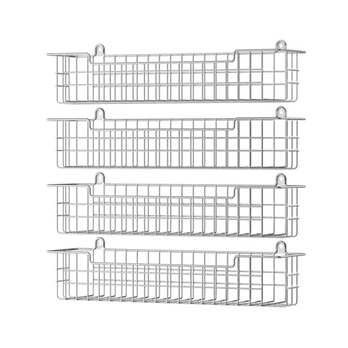 Spice Rack Wall Mount, 4-Pack Seasoning Organizer for Kitchen Storage Organization, Spice Holder Shelf Saving Space for Cabinet, RV, Pantry, Silver - color: Silver-4 Pack