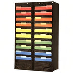 Essex Wares - 20 Pocket File Pocket Chart, Black, 28" Wide x 46" Tall - Versatile Wall Hanging File Folder Organizer for Classroom, Office, Home, and More - Wall Folder Organizer - 20 Pockets - size: 20 Pocket