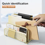 gianotter Mail Organizer Countertop, Metal File Holder with 3-Slot, Gold Desk Accessories for Office (Gold) - color: Gold