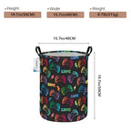 Round Game Controller Laundry Basket,Collapsible Laundry Hamper for Kids Boys,Waterproof Video Game Toy Storage Bin for Bedroom,Playroom, Boys Room,Gamer Gift (GAME) - color: Round GAME
