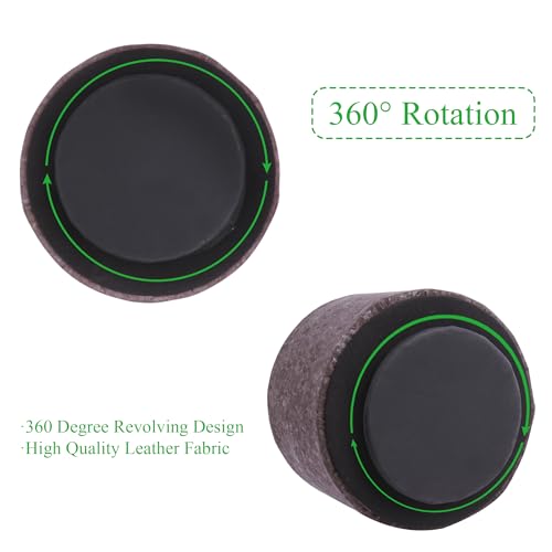 Round Leather Art Supply Organizer,Remote Control Holder,360 Degree Spinning,Multi-Functional Pencil Holder,4 Compartments Desktop Stationary Organizer(1-Soft Dark Brown2) - color: 1-Soft Dark Brown2
