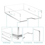 HIIMIEI Paper Organizer for Desk, Acrylic Paper Tray, Clear Letter Tray Desk Stackable Organizer Tray for School, Home, Office 2 Tiers - style: Vertical