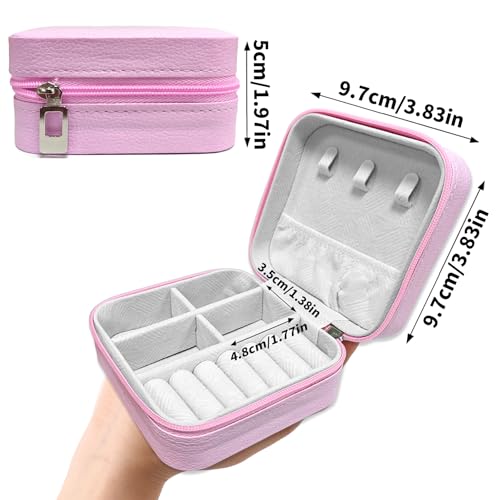 Fairy Pattern Portable Print Jewelry Box, 1pcs Pink Compact Jewelry Box Travel Jewelry Case Travel Case Organizer Bag Storage Box Jewelry Holder For Necklace Earrings Rings Bracelet Y02 - color: Fairy 2