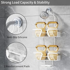 DAOYA White Shower Organizer Hanging - 2 Over The Shower Head Caddies + Soap Dish, Stainless Steel Rust-Free Bath Organizer - color: White