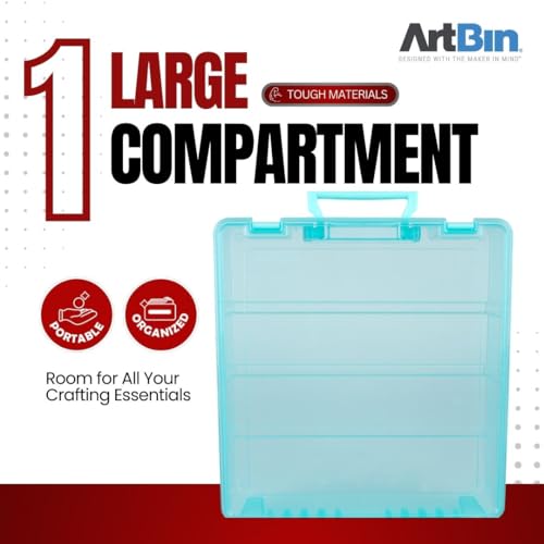 ArtBin 6955AA Super Satchel Compartment Box Clear Craft Organizer Storage Case - Aqua, Pack of 1 - color: Aqua, size: 1 Pack