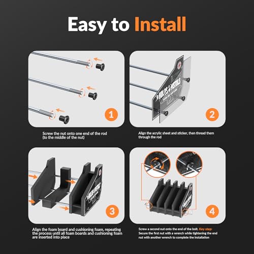 Foam Pistol Rack for Gun Safe Pistol Holder for Storage, Gun Cabinet Accessories for Pistols Revolvers, Fits Most Handguns - size: 4 Slots
