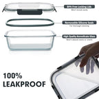 VERONES 30 Pieces Glass Meal Prep Containers Set, Stackable Glass Food Storage Containers with Lids-Airtight Lunch Containers，for Microwave, Oven, Freezer & Dishwasher,Grey - color: Gray
