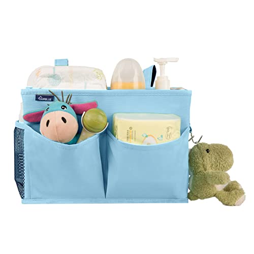 Surblue Bedside Caddy Hanging Organizer Bedside Storage Bag for Bunk and Hospital Beds (Small, Skyblue) - color: Skyblue, size: Small