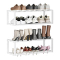 Homeiju Hanging Shoe Organizer,2 Pack Wall Mounted Shoe Rack Holds 12 Pairs,Space Saving Metal Wall Shoe Rack,Hanging Shoe Rack Shoe Holder for Small Space,Entryway,Closet,RV,Camper (White - color: White