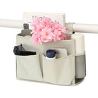 Bedside Storage Organizer Bag Phone Book Magazine Holder Pockets Hanging Storage Bag Sofa Side Pouch Bag(Black) - color: Black