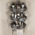 VOLPONE Corner Shower Caddy Suction Cup Shower Shelf Corner No Drilling Bathroom Shower Organizer Storage Rack Adhesive triangle with towel bar hooks 3 tier gray - style: Suction cup triangle with towel bar hooks 3 tier gray