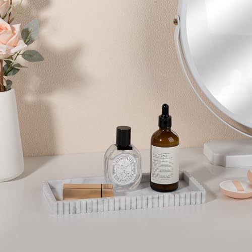 Silicone Bathroom Tray Small Vanity Organizer Rectangle Sink Caddy Sponge Holder Kitchen Counter Decor for Dish Soap, Perfume, Candle, Marble - color: Marble Gray