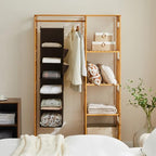 YOUDENOVA Hanging Closet Organizer, 6-Shelf Closet Hanging Storage Shelves, Brown - color: Brown
