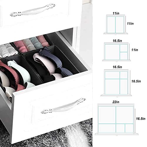 homyfort Dresser Drawer Organizer, Foldable Cloth Storage Box Closet Cube Basket Bins Containers Divider with Drawers for Underwear, Bras, Socks, Ties, Scarves, Set of 6, Grey - style: 6pack Solid Grey