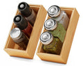 Small Bamboo Kitchen Drawer Organizer Boxes – 6" x 3" Stackable Wood Silverware Utensil Tray for Drawers Bins Cutlery & Flatware Storage – Wooden Organizers Set of 2 for Junk Drawer, Bathroom, Rv - size: 6" x 3" x 2"