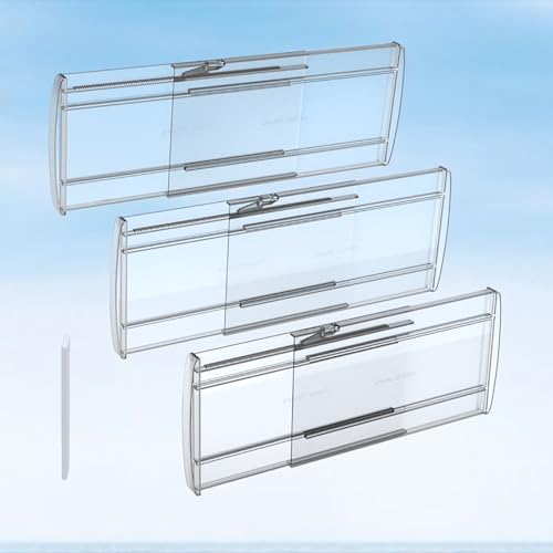 3 Pack Adjustable Drawer Dividers for Clothes,6" High Expandable From 12-20" Clear Drawer Organizers, PC Plastic Separators for Dresser/Bedroom/Bathroom/Kitchen/Office Storage - size: 3 PCS-6IN-T1-Clear