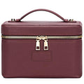 Makeup Bag Vanity Case for Women – Portable Cosmetic Bag Makeup Bag Organizer Travel Toiletry Bag with Removable Divider - color: Burgundy