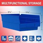 Akro-Mils 30130 Plastic Shelf Bins, Heavy Duty Storage Bins for Garage, Closet, and Drawer Organization, 12" x 6-1/2" x 4", Red, 12-Pack - color: Red