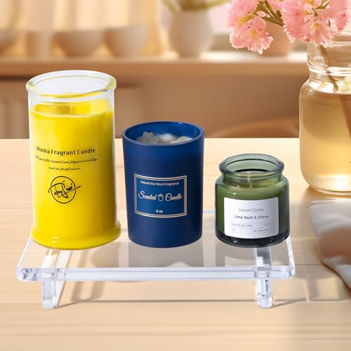 Acrylic soap Dish Tray for Bathroom Counter and Kitchen - Waterproof Countertop Organizer for Soap Dish, Vanity, Plants, Candles (1, Large-9 x 5.9 x 1.5 inch) - size: Large-9 x 5.9 x 1.5 inch