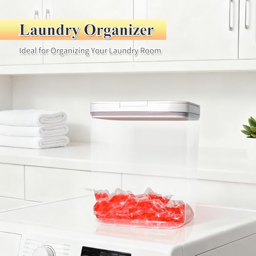 Gute Laundry Pod Holder with Lid - 186oz Sealed Automatic Pop-Up Dispenser, Laundry & Dishwasher Pods for Laundry Room Organization-5.5L - color: 5.5L