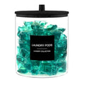 TIPGO Laundry Pods Container with 27 Labels, Glass Jars for Laundry Room Organization, Detergent Holder with Bamboo Lid, Cute Storage Jars, Black (Set of 1)