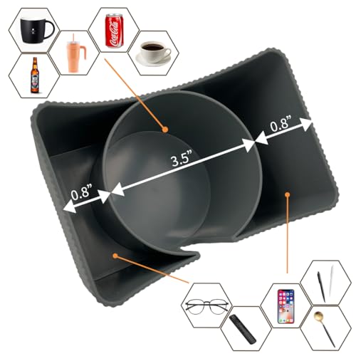 Couch Anti-Spill Drink Holder Tray, Couch Seat Cushion Cup Beverage Holder for Cups, Mugs, Bottles, Cans (Gray) - color: Gray