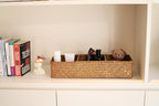 Seagrass Storage Basket Woven Shelf Baskets for Bathroom Vanity Dresser Organizer 14.6inch x 4.7inch x 3.1inch - color: 3 Section without Lid
