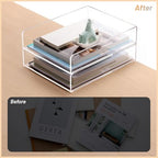 SANRUI Paper Organizer for Desk,Acrylic Stackable Letter Tray, Clear Desk Organizer, Paper Sorter for Office,Home or School,2-Pack - style: A4 Vertical File Trays 2 Tier