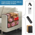 Highland Cattle Rose Daisy Butterfly Print Couch Arm Covers with Pockets Recliner Armrest Cover Furniture Covers Washable Sofa Furniture Protector with 2 Pockets - color: Highland Cattle Rose Daisy Butterfly