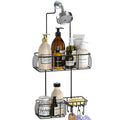 Epicano Shower Caddy Hanging, Anti-Swing Over Head Shower Caddy Rustproof with Hooks for Towels, Sponge and More, Matte Black - color: Matte Black