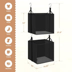 STORAGE MANIAC 2-Shelf Hanging Closet Organizer, Cloth Hanging Closet Shelf, Hanging Closets Baskets with Hooks for Dorm, Apt, Bedroom, College, Garment Rack, Wardrobe, Fabric with Mesh, Black - style: Black