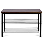 3-Tier Shoe Rack Bench, Hardwood & Alloy Steal Entryway Storage Organizer for Front Door Entrance, Bedroom, Living Room, 300lb Capacity (3-Tier Shoe Bench (Metal Mesh)) - size: 3-Tier Shoe Bench (Metal Mesh)
