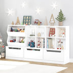 UTEX Kids Toy Storage Organizer, Bookshelf for Kids and Bookcase with Drawer, Children Open Storage Cubby for Playroom Nursery White