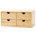 Wisuce Bamboo Desk Drawer Organizer, Desktop Organizer with Drawers Tabletop Storage Organization Box for Office Home Toiletries Supplies Vanity, No Assembly Required(4 Drawes) - style: 4 Drawes