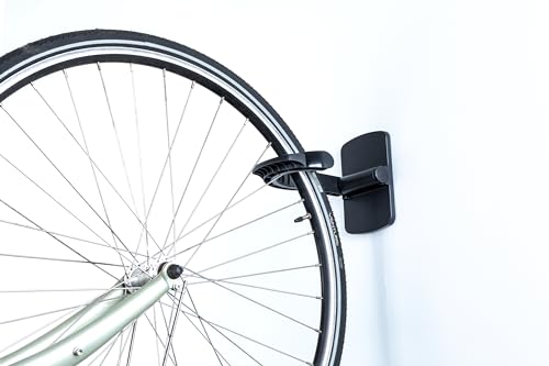 Duck EasyMounts Bike Hanger - Heavy Duty Wall Mount Bicycle Rack for Garage Organization & Storage - No Tool Install - Up to 50 Lbs - Black, Pack of 1 Tire Hook, Wheel Dock & All Hanging Hardware - size: 1 Pack, style: Industrial